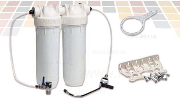 RA6080003 Комплект фильтров (под мойку) BRAVO DP DUO BW 10&Prime; (водоразборный кран + кран подключения) 45&deg;C 8 bar KIT ATLAS FILTRI 104305 фото