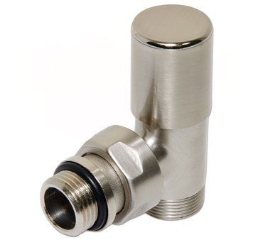 V150111J Кран радіаторний кутовий BRUSH SILVER &Oslash;1/2&Prime; х 24-19 COMPACT Carlo Poletti Srl 110371 фото