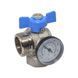 422H00060E Кран коллектора с угловым термометром &Oslash;1&Prime; ВЗ (blue/синий) BIANCHI F.LLI SPA 84765 фото 1