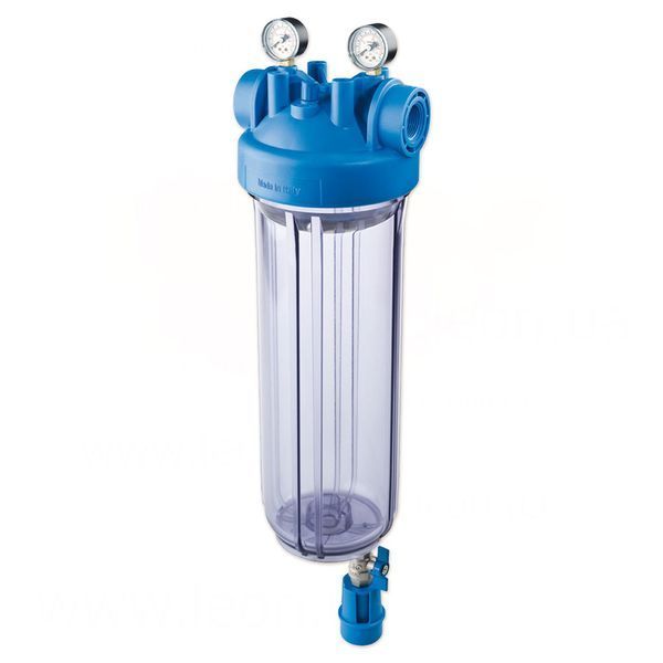 ZA1800735 Фільтр-колба DP BIG S M TS (прозора) &Oslash;1&Prime; IN (пластик) 20&Prime; 45&deg;C 8,3 bar +2 манометра KIT Atlas Filtri s.r.l. 104241 фото