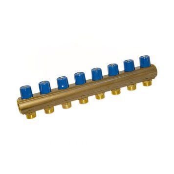 238E06050D Коллектор с вентилями &Oslash;1&Prime; х 8 х 3/4&Prime;ЗР (blue/синий) I=50 мм BIANCHI F.LLI SPA 84103 фото
