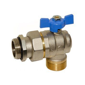 422T00060E Кран-американка угловой 1&Prime; ЗЗ (blue/синий) &Prime;бабочка&Prime; 0&divide;110 &deg;C BIANCHI F.LLI SP 84693 фото