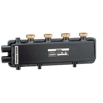 559220 Гидравлический сепаратор-коллектор SEPCOLL&reg; &Oslash;1&Prime; X 1 1/2&Prime; В (накидные гайки) 2 пары 125 мм 6 bar 0&divide;110&deg;C CALEFFI 52615 фото
