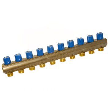 240E06050D Коллектор с вентилями &Oslash;1&Prime; х 10 х 3/4&Prime;УР (blue/синий) I=50 мм BIANCHI F.LLI SPA 84107 фото