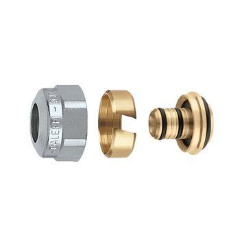 445516 Гайка с ниппелем для медно-пластиковых труб Q-tec&reg; KME хром &Oslash;3/4&Prime; х 16 мм Caleffi Spa 52728 фото